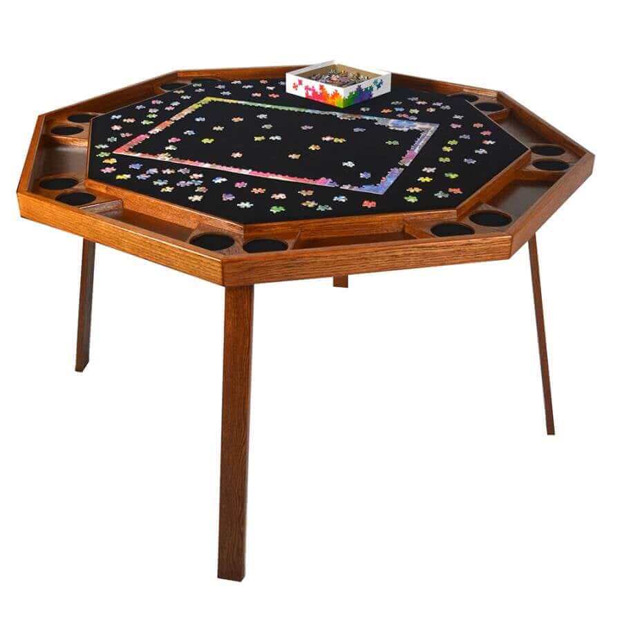 Folding Poker Table Oak Top Seats Eight Sur-Loc Legs