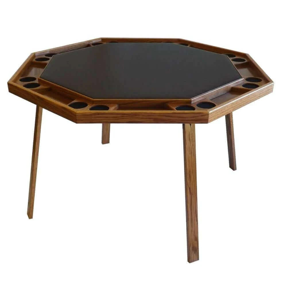 Folding Poker Table Oak Top Seats Eight Sur-Loc Legs