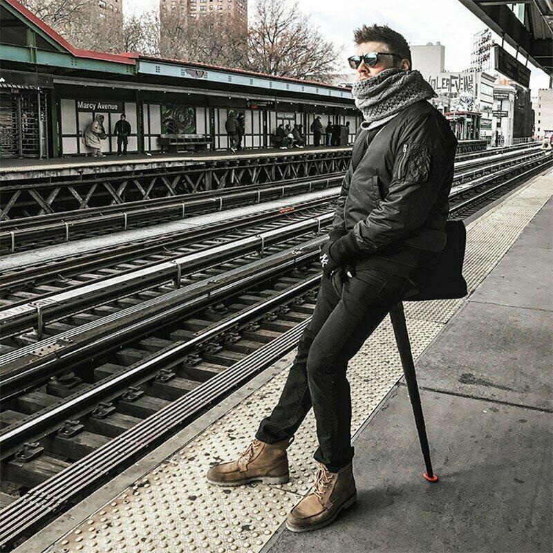 Folding Stool Telescopic Compact Lightweight ABS Plastic
