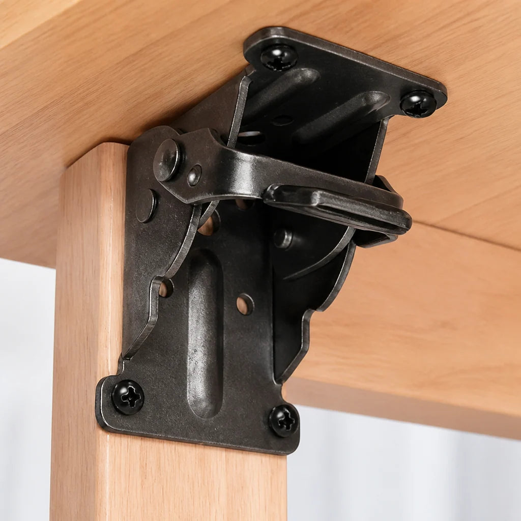 Folding Table Leg Bracket Steel Self-Locking 500 Lb Capacity