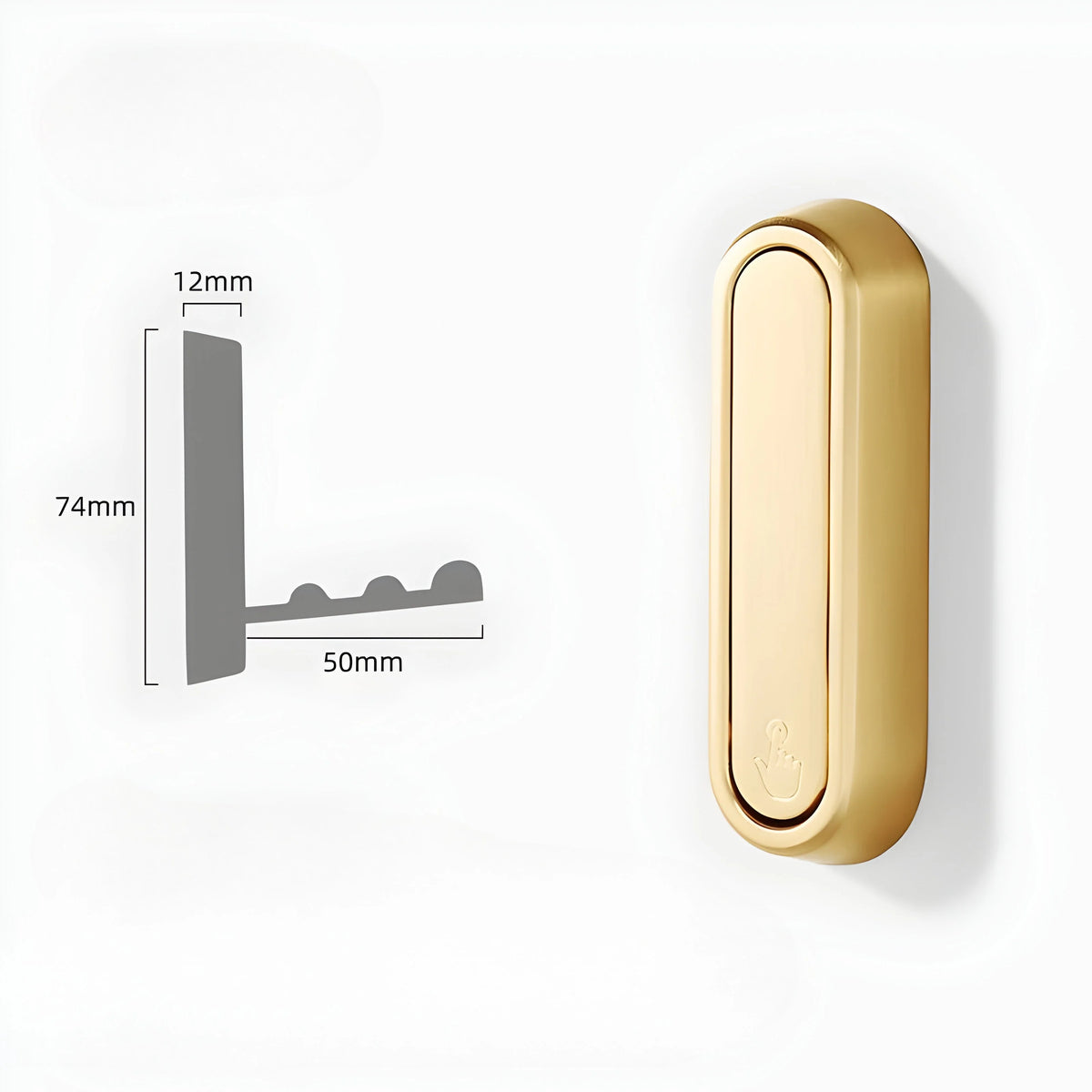 Folding Wall Hook Aluminum Adhesive-Mount Space-Saving Design