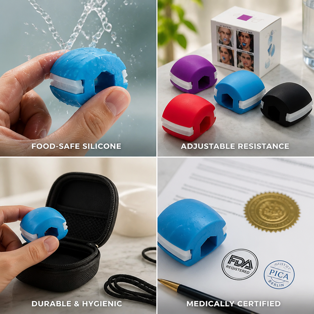 Food-Safe Silicone & Medically Tested Jaw Trainer (Adjustable Resistance)