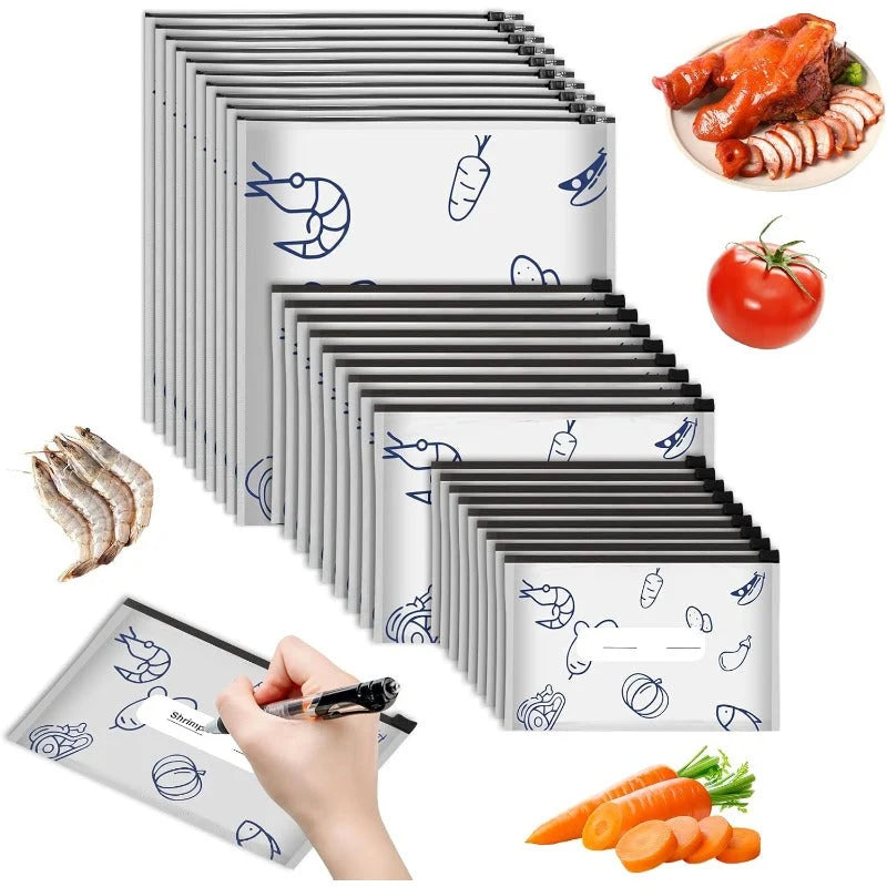 Food Storage Bags Aluminum Foil Airtight Zipper Freezer-Safe