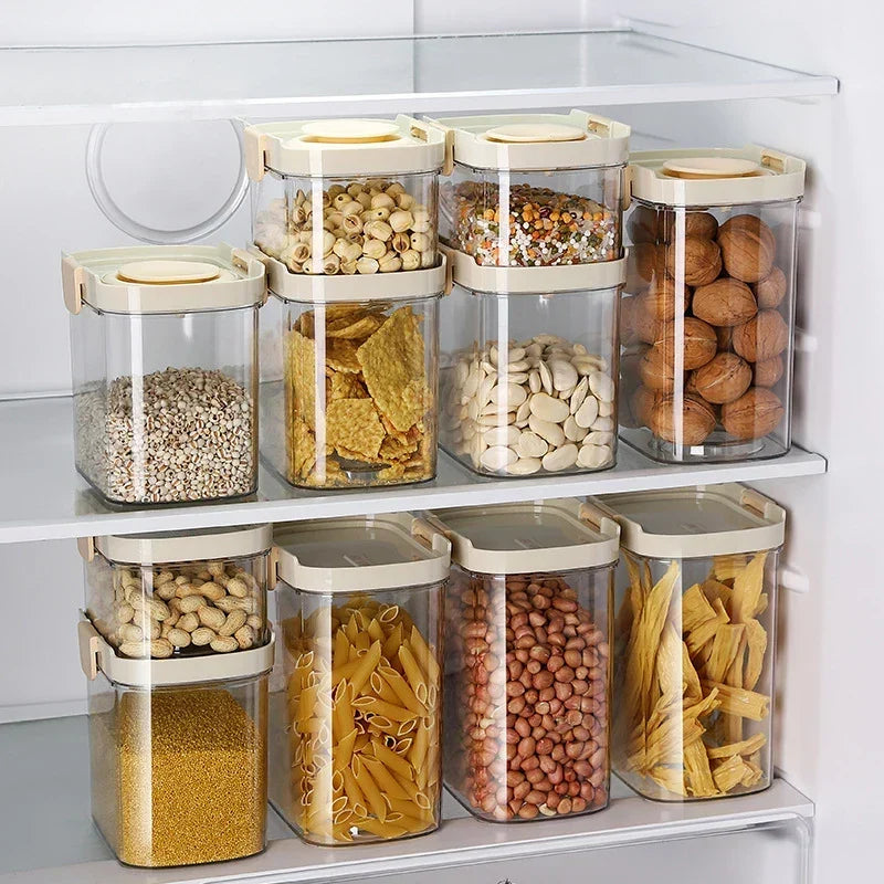 Food Storage Container Transparent Stackable Airtight Snap-Lock Lid