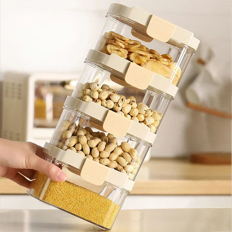 Food Storage Container Transparent Stackable Airtight Snap-Lock Lid