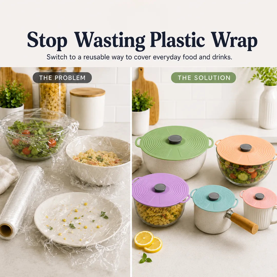 Food Storage Lids Silicone Stretch-Fit Reusable