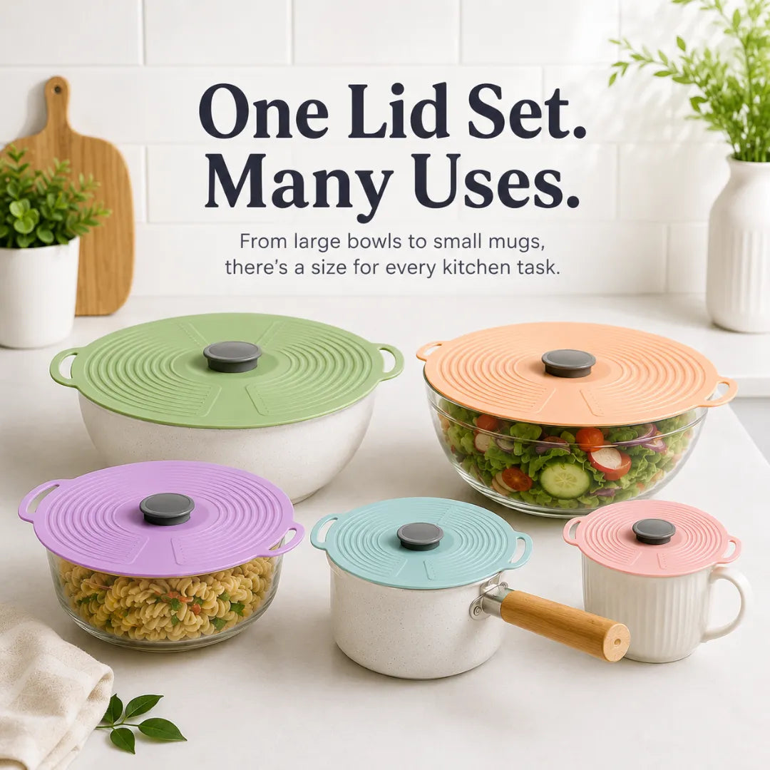 Food Storage Lids Silicone Stretch-Fit Reusable
