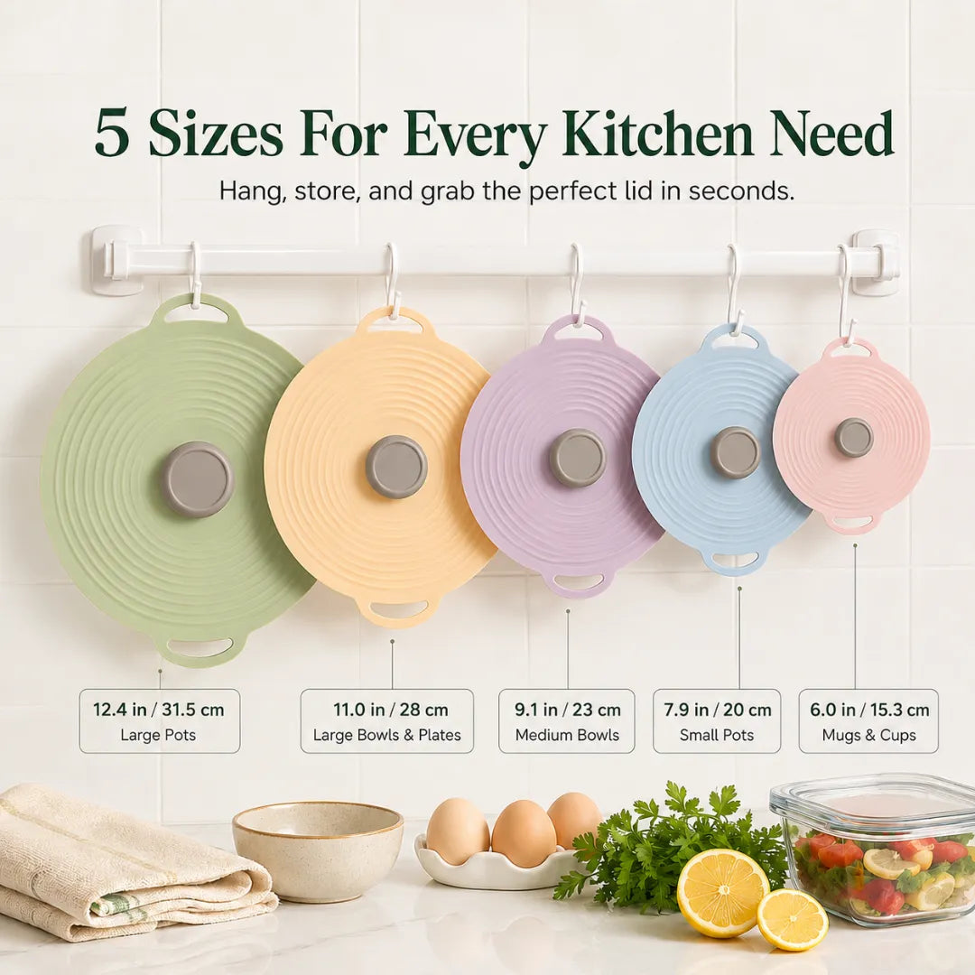 Food Storage Lids Silicone Stretch-Fit Reusable