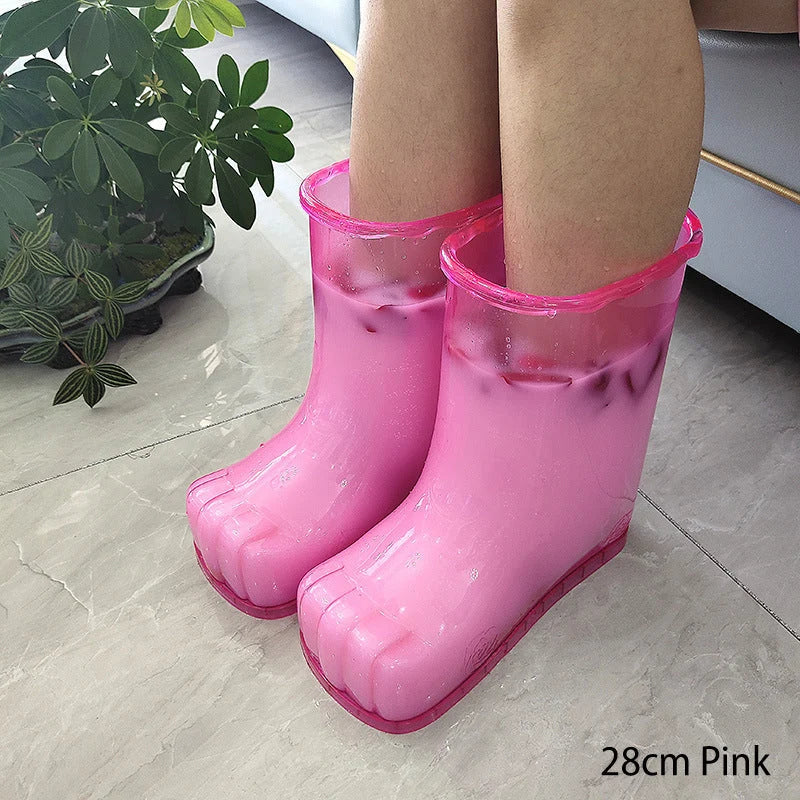 Foot Bath Slippers Textured Massage Bumps Warmth-Retaining