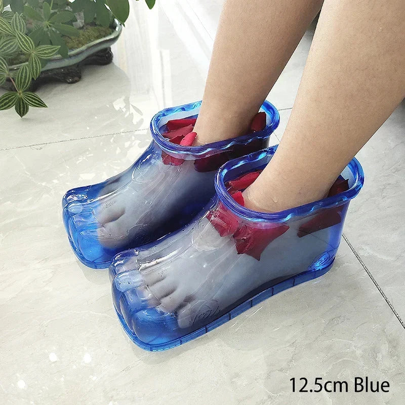 Foot Bath Slippers Textured Massage Bumps Warmth-Retaining
