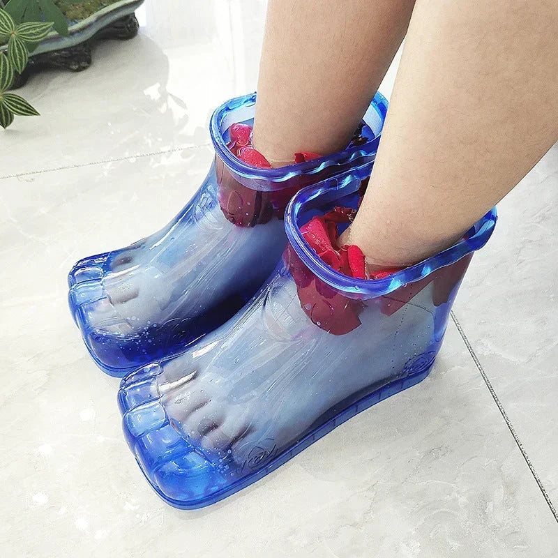 Foot Bath Slippers Textured Massage Bumps Warmth-Retaining