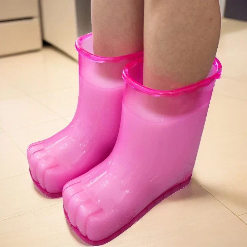 Foot Bath Slippers Textured Massage Bumps Warmth-Retaining
