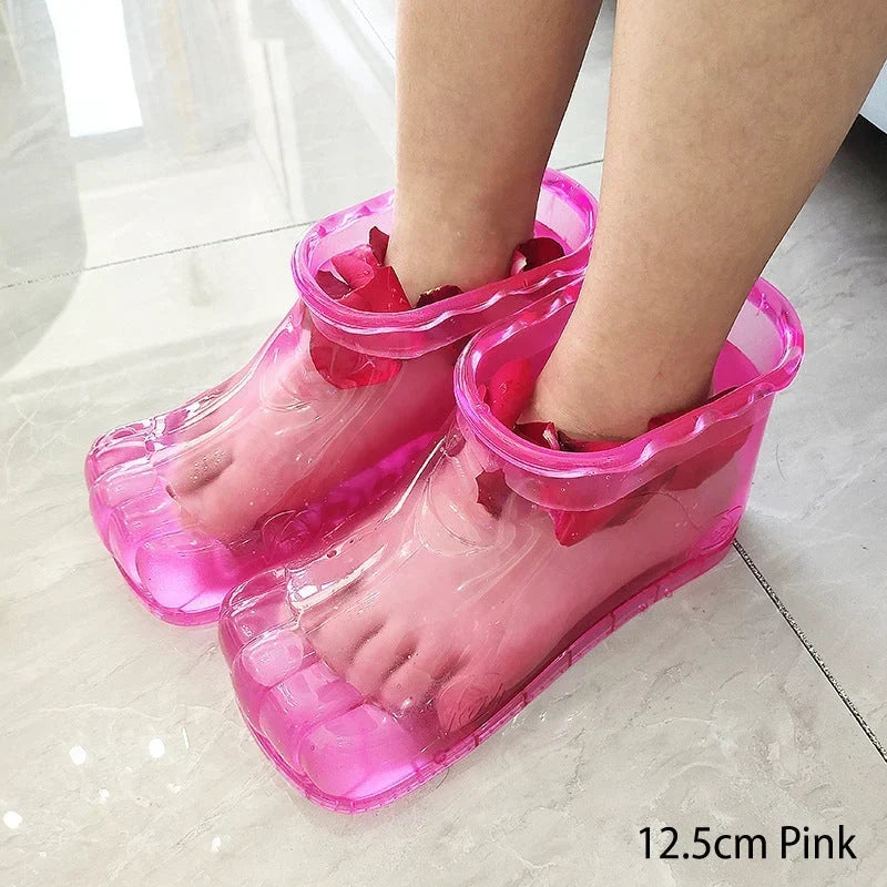 Foot Bath Slippers Textured Massage Bumps Warmth-Retaining