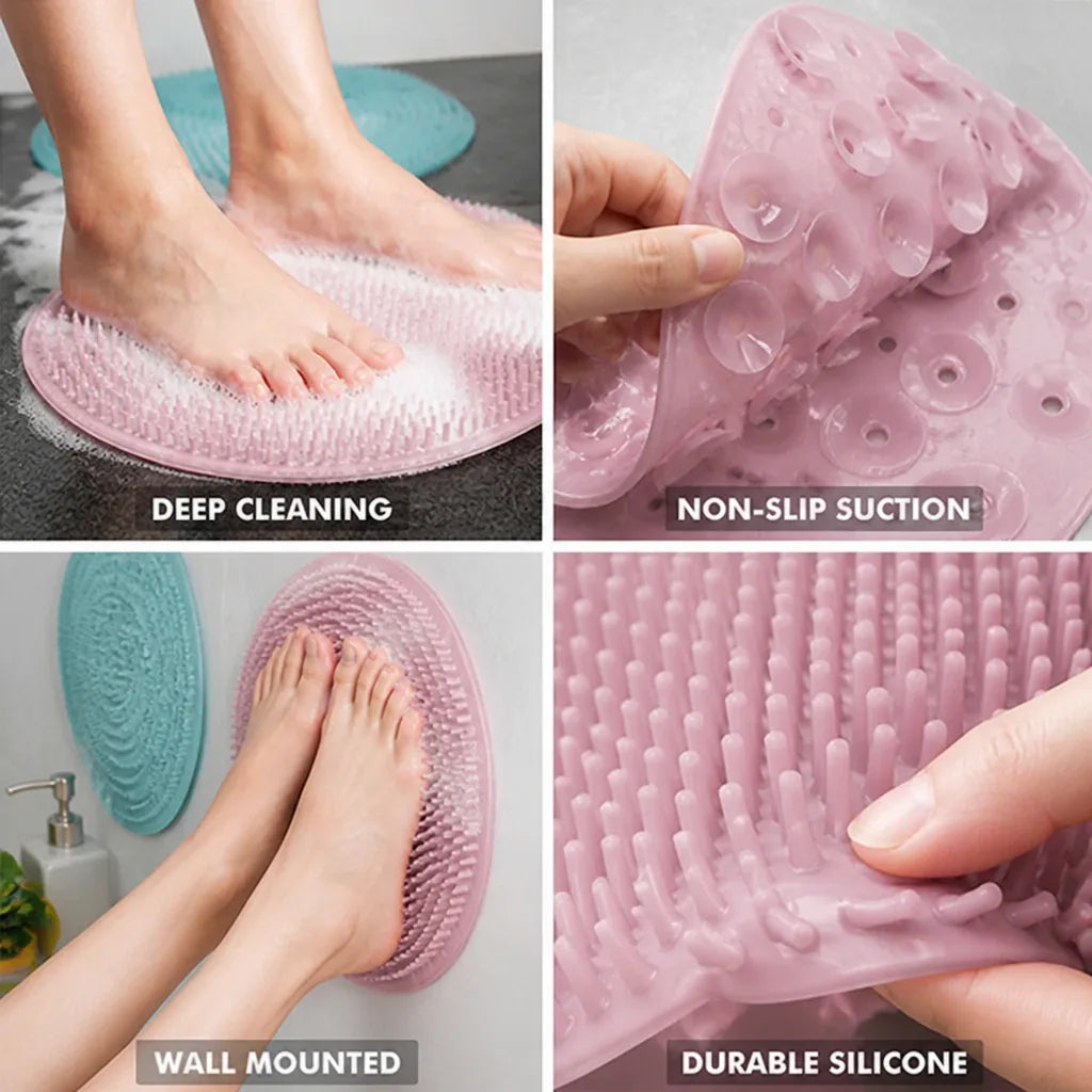 Foot Massage Pad Silicone Suction Cups & Exfoliating Bristles