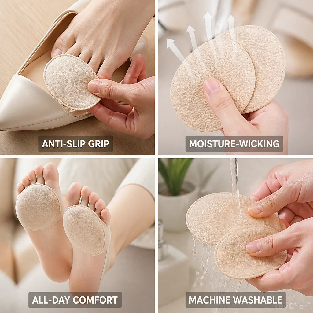 Forefoot Cushion Pads Cotton Moisture-Wicking Anti-Slip