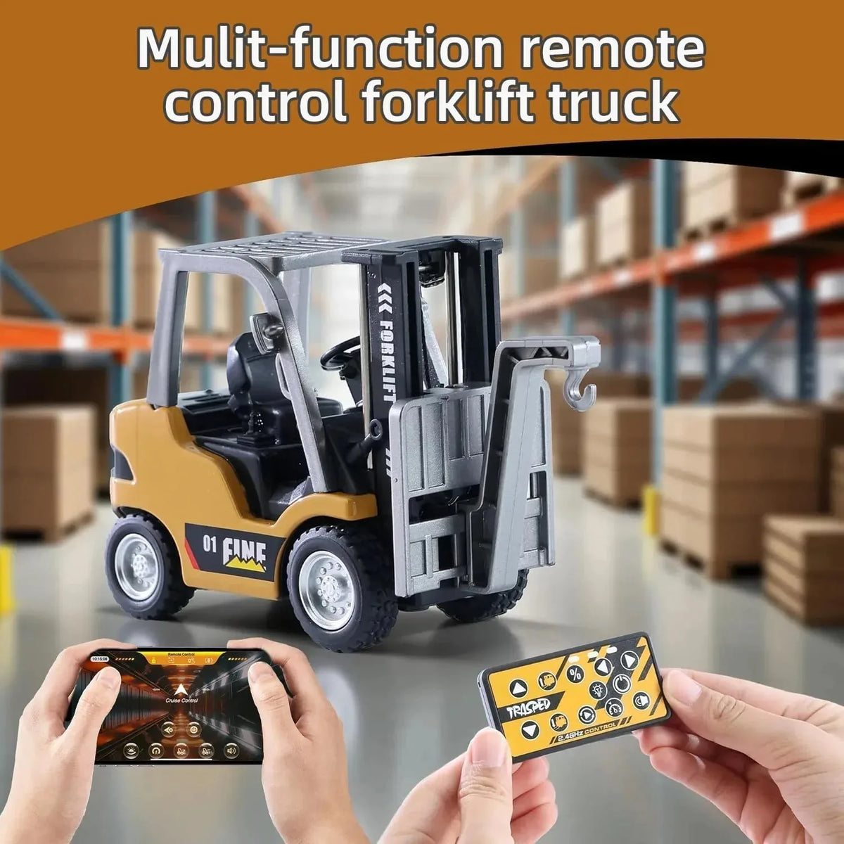 Forklift Toy Alloy Adjustable Forks & Liftable Mast