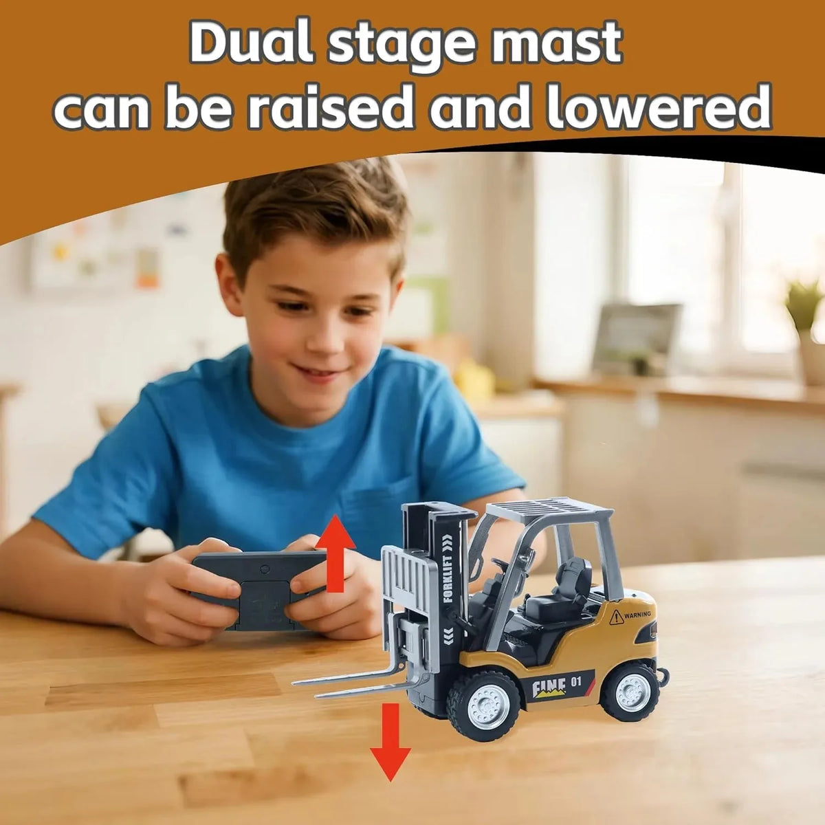 Forklift Toy Alloy Adjustable Forks & Liftable Mast