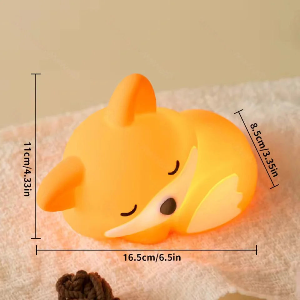 Fox Night Light BPA-Free Silicone 20-Minute Timer