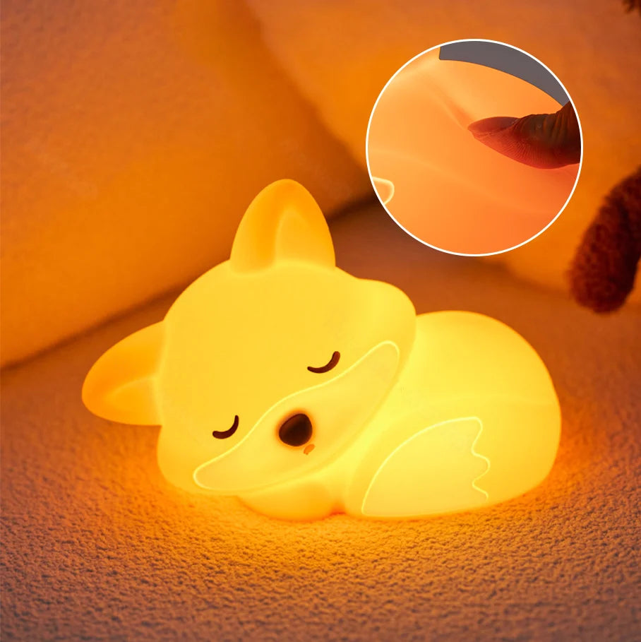 Fox Night Light BPA-Free Silicone 20-Minute Timer