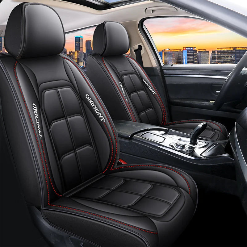 Front Car Seat Covers PU Leather Universal Fit Set of 2