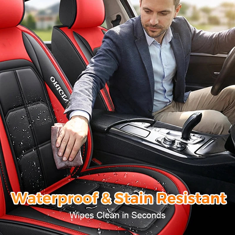Front Car Seat Covers PU Leather Universal Fit Set of 2