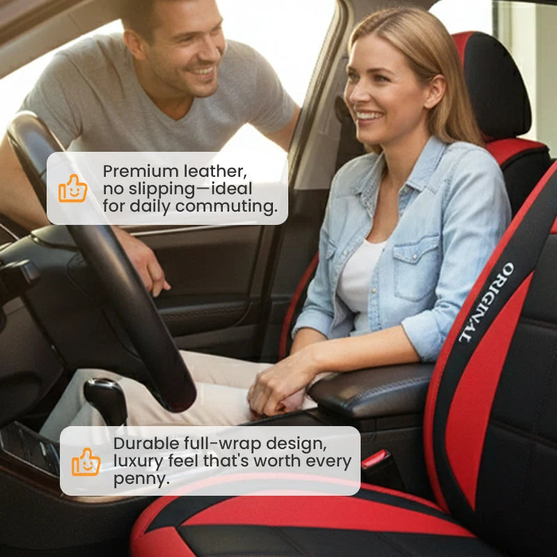 Front Car Seat Covers PU Leather Universal Fit Set of 2