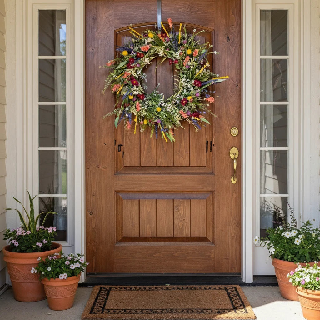 Front Door Wreath Shape-Retaining & Weather-Resistant