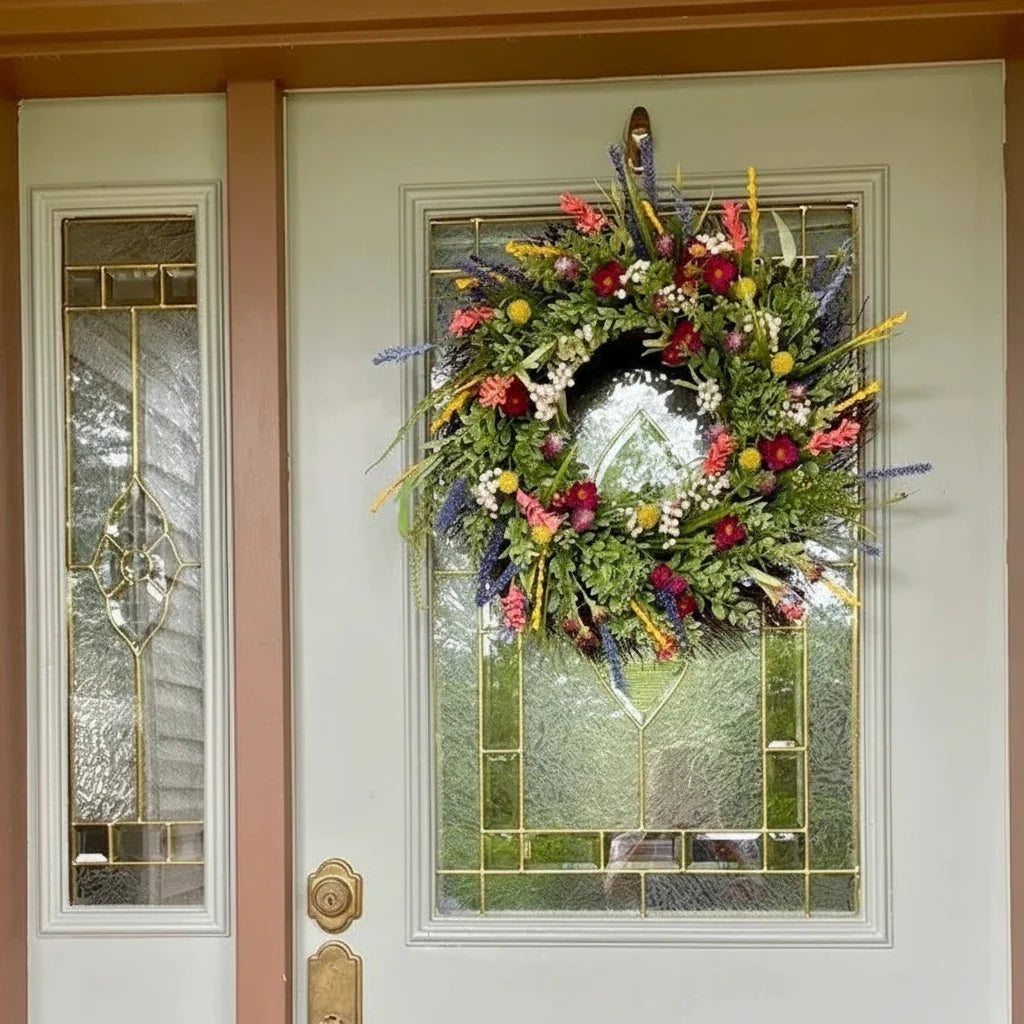 Front Door Wreath Shape-Retaining & Weather-Resistant