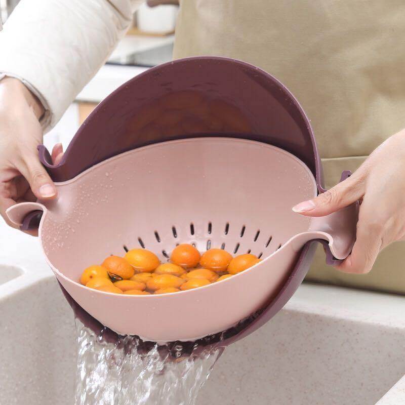 Fruit And Vegetable Colander Double-Layer Stackable Drain Basket