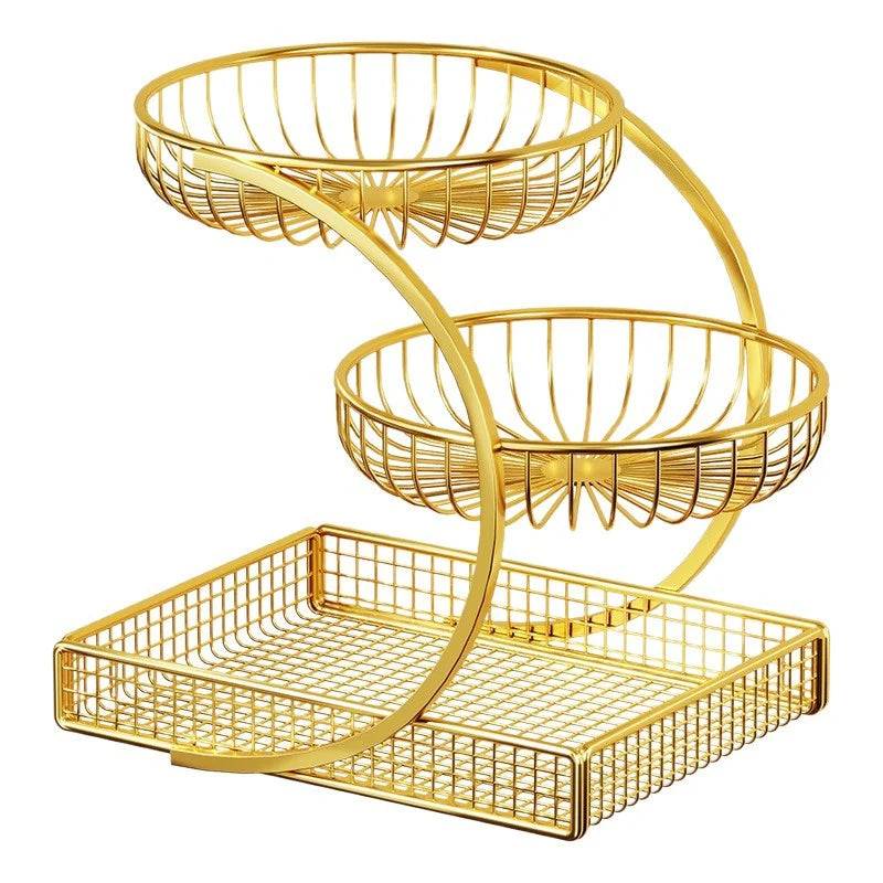 Fruit Basket Three-Tier Mesh Space-Saving