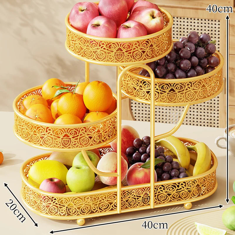 Fruit Stand Tiered Steel Space-Saving Open Design