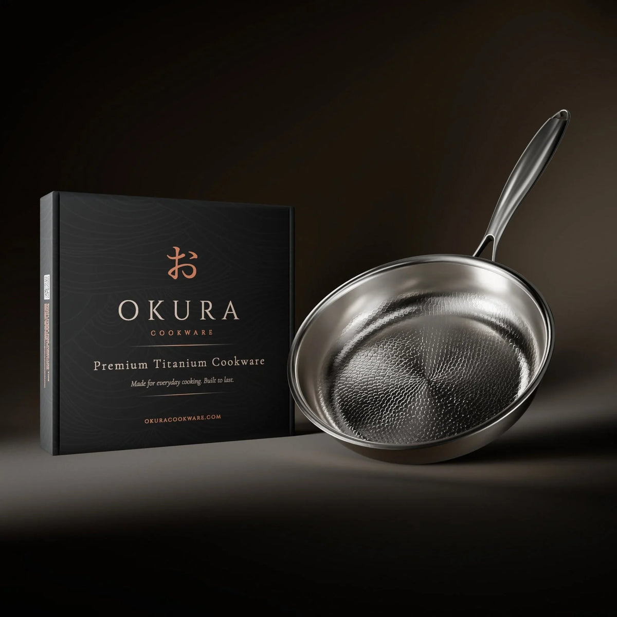 Frying Pan Hammered Titanium PFAS-Free Induction & Oven-Safe