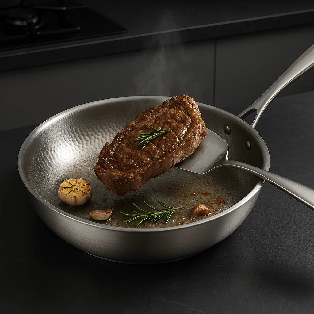 Frying Pan Stainless Steel Titanium-Reinforced Non-Stick & Induction Compatible
