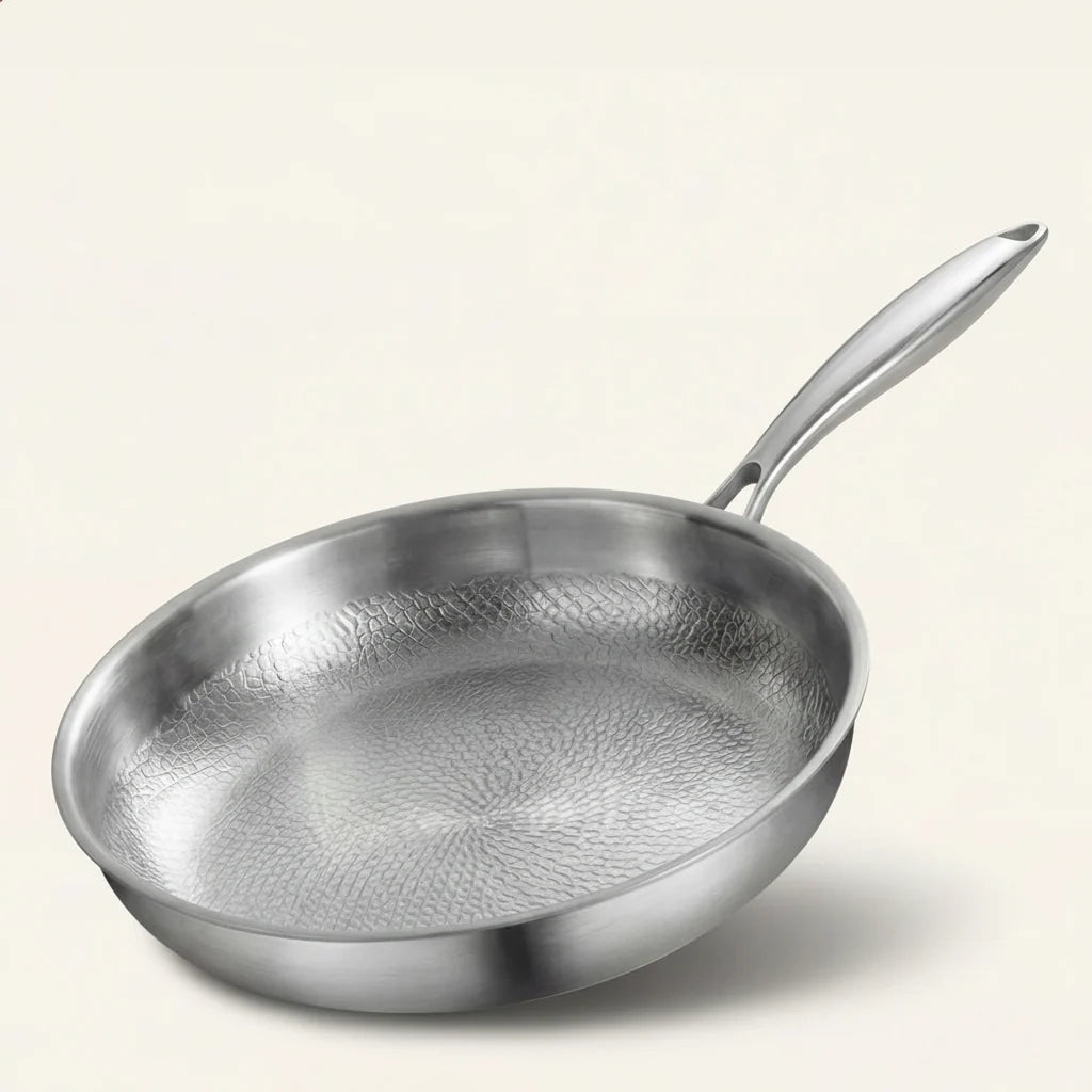 Frying Pan Uncoated Titanium Induction-Compatible Oven-Safe to 750°F