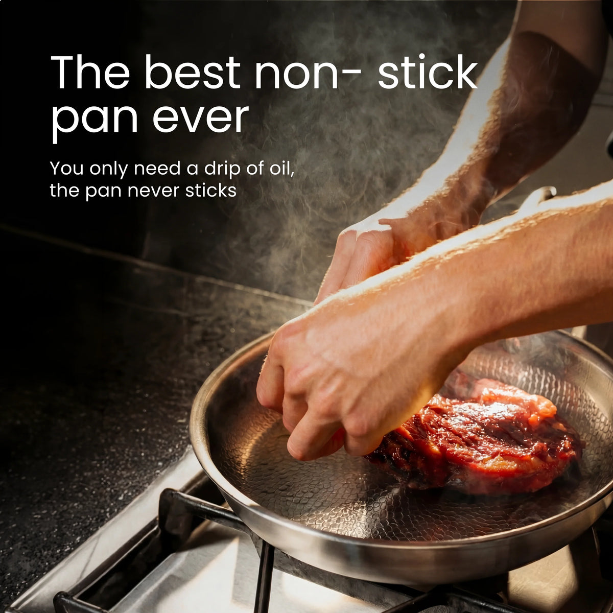 Frying Pan Uncoated Titanium Induction-Compatible Oven-Safe to 750°F