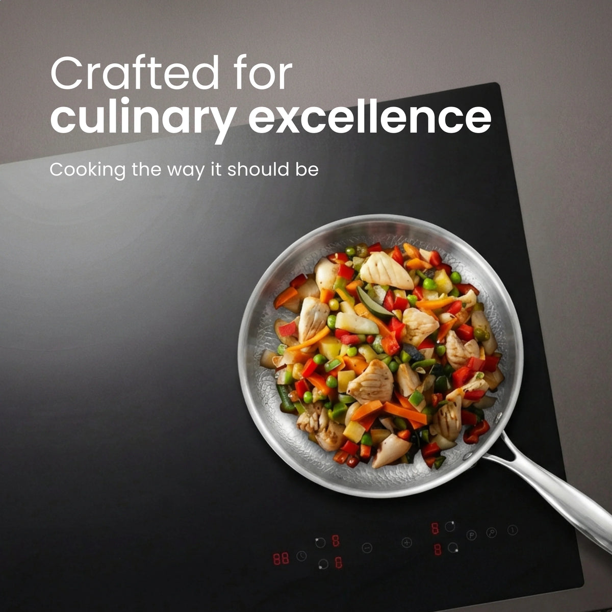 Frying Pan Uncoated Titanium Induction-Compatible Oven-Safe to 750°F