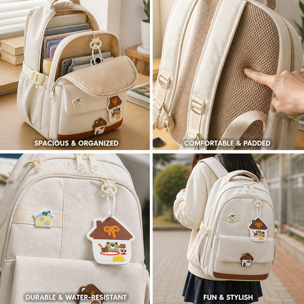 Fun Cartoon Padded Multi-Compartment Kids Backpack