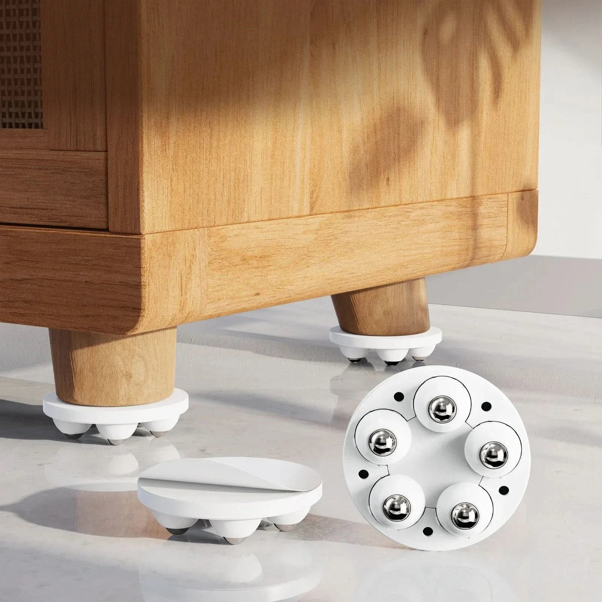 Furniture Feet with Swivel Wheels Floor-Protecting Set of 4