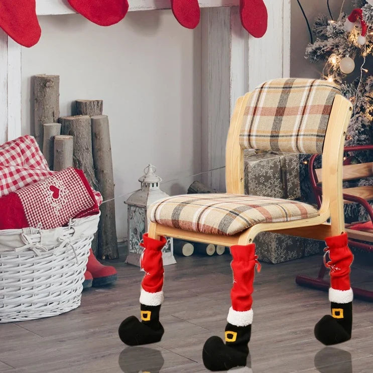 Furniture Leg Covers Santa Claus Durable Fabric & Removable Cover