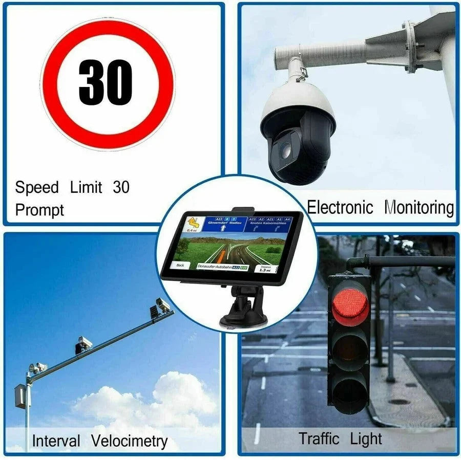 GPS Navigator 7-Inch Touchscreen Offline Maps Real-Time Traffic Updates
