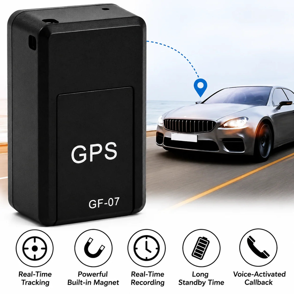 GPS Tracker Real-Time App Tracking Magnetic Mount No Subscription
