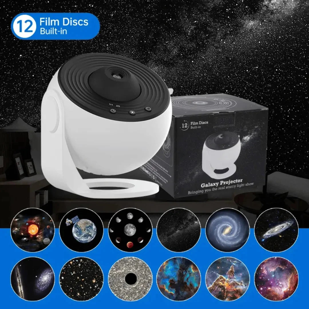 Galaxy Projector 12 Interchangeable Discs Silent Rotation & Timer