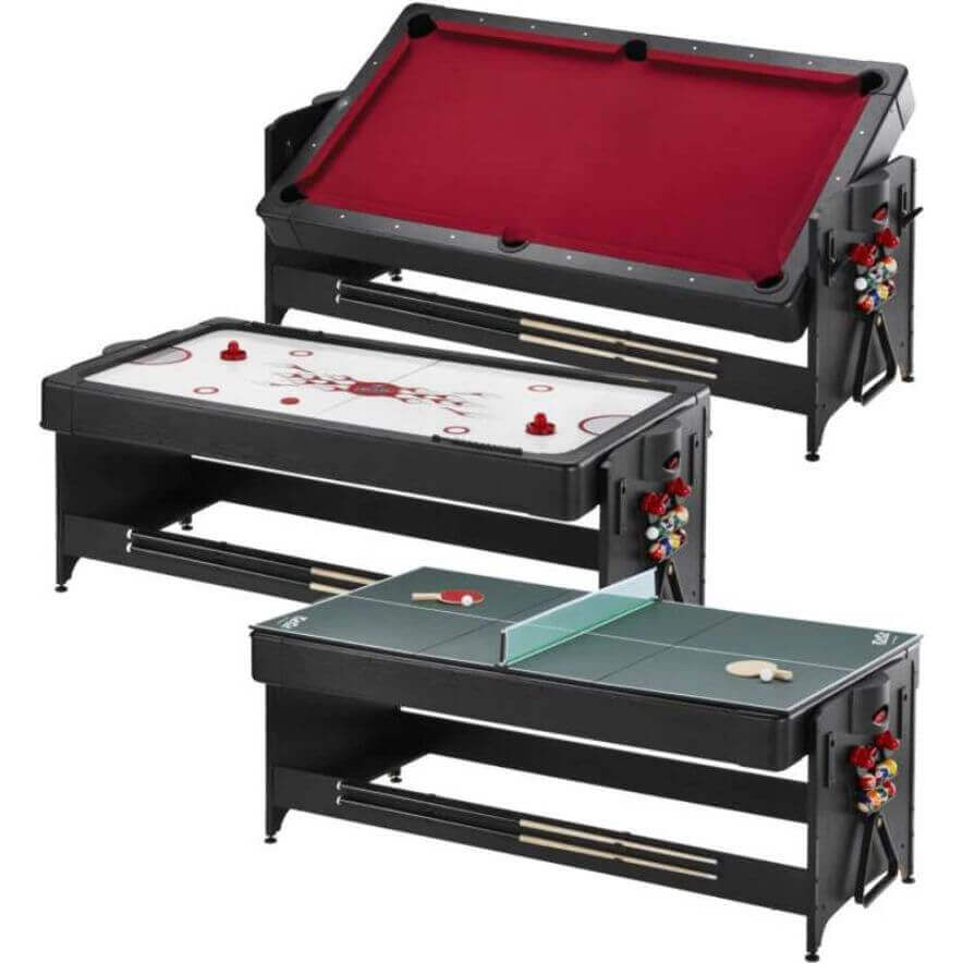 Game Table 3-in-1 Billiards Air Hockey & Table Tennis