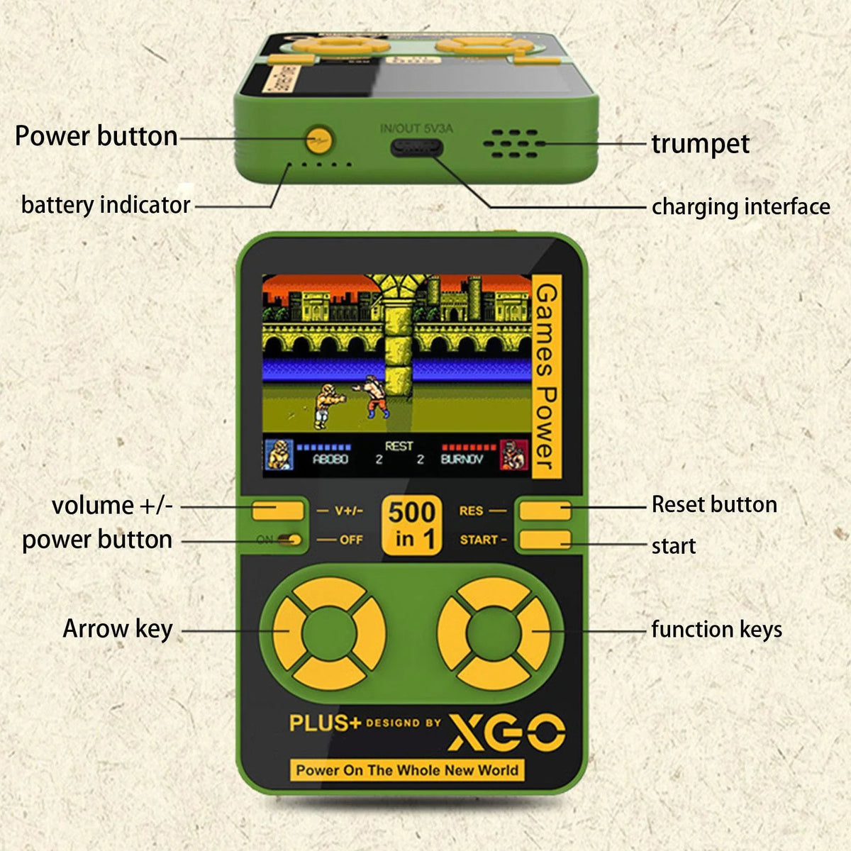 Gaming Power Bank 500 Built-In Games Magnetic Wireless Charging