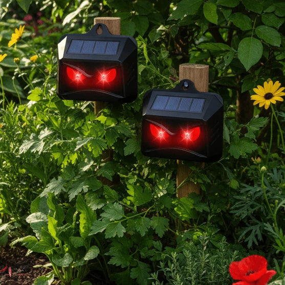 Garden Animal Repellent Solar-Powered Ultrasonic Set of 2