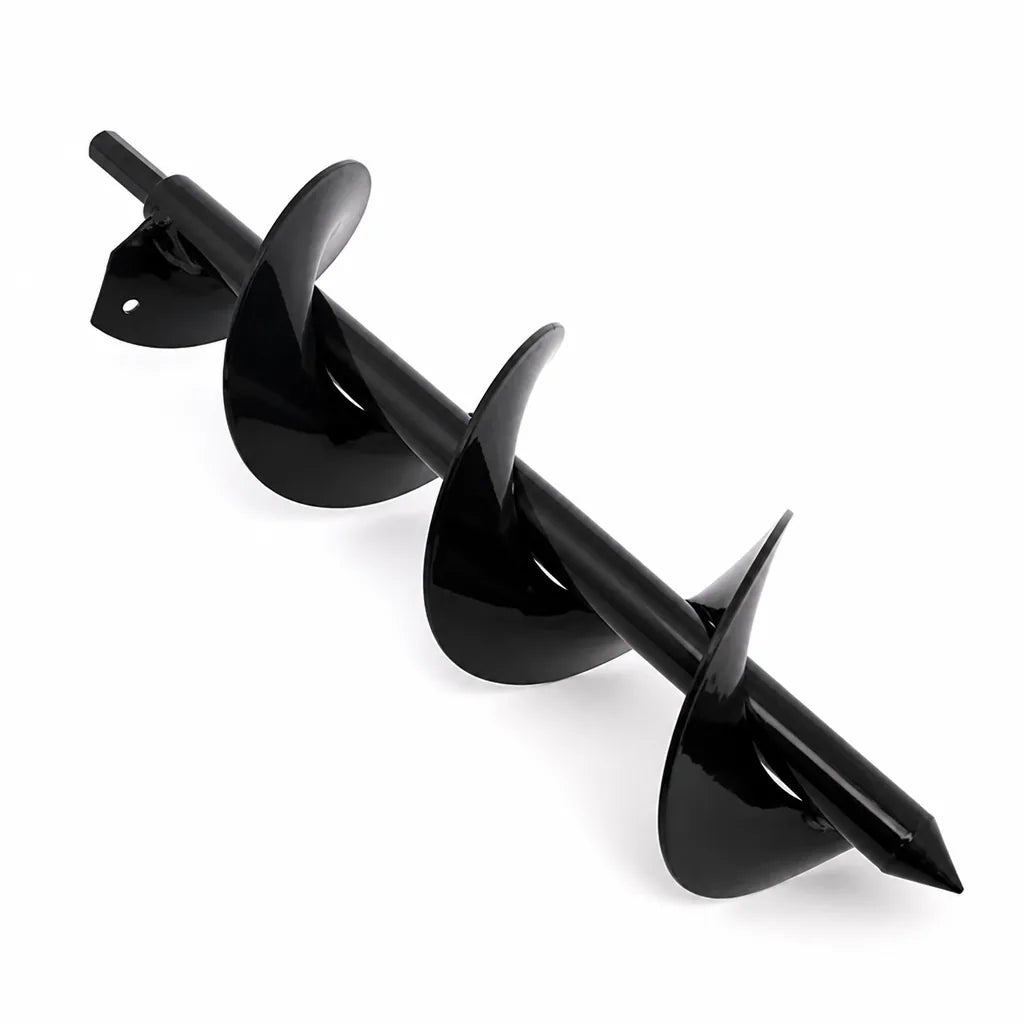 Garden Auger Bit Spiral Hex Shank Powder-Coated Steel