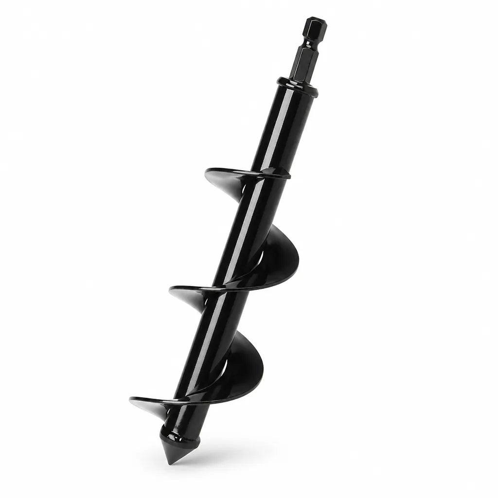 Garden Auger Bit Spiral Hex Shank Powder-Coated Steel