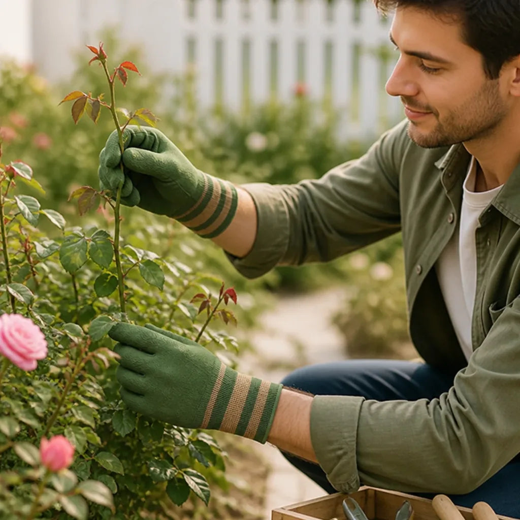 Garden Gloves Thorn-Resistant Anti-Puncture Reinforced Fingertips