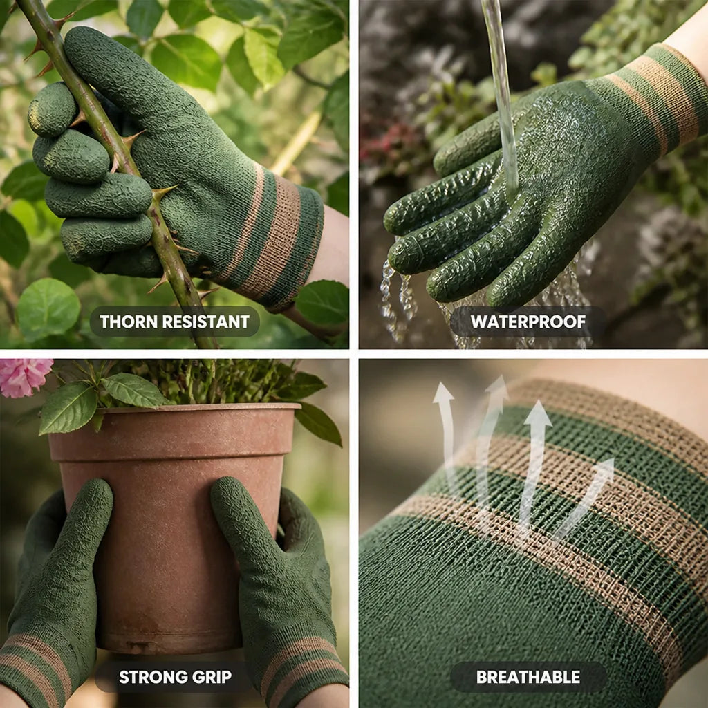 Garden Gloves Thorn-Resistant Anti-Puncture Reinforced Fingertips
