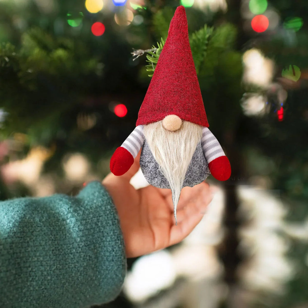 Garden Gnome Figurine Durable Rustic Red Hat Indoor Outdoor
